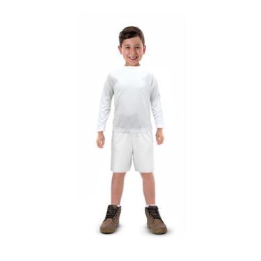 Imagem de Camisa Longa Infantil Moda Praia Uv 50 Térmica Verão Branca - Everest 