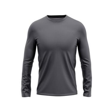 Imagem de Camisa Manga Longa Masculina Proteção Uv 50+ Térmica Dry Fit Cinza - E