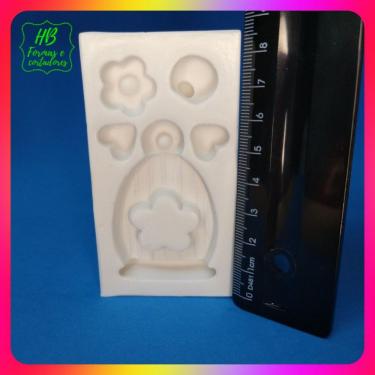 Imagem de Molde Silicone Gaiola Pássaro Jardim Flor Coração