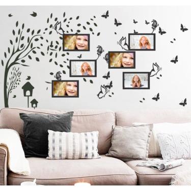 Imagem de Adesivo Decorativo Para Foto e Árvore com Borboletas e folha