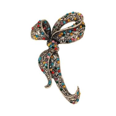 Imagem de Broches de Arco com Strass Brilhantes - Acessório de Festa Unissex, Do