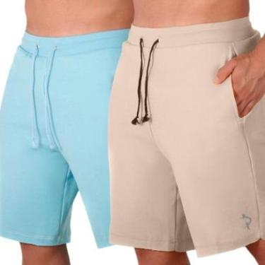 Imagem de Kit 2 Bermuda Mauricinho Moletinho Confortavel Algodao Poliester Com Bolsos Caminhada Dia a Dia-Masculino