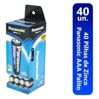 Imagem de Tubo de Pilha Palito AAA com 40 unidades Panasonic para Brinquedos Con