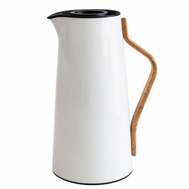 Imagem de Garrafa Térmica 1 Litro Bule Térmico Café Ampola de Vidro Branca para Cozinha