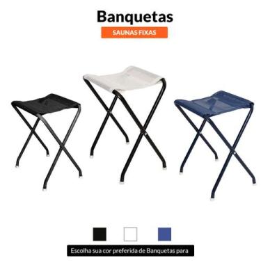 Imagem de Banqueta para sauna fixa de metal com assento em nylon - no-brand, Bra