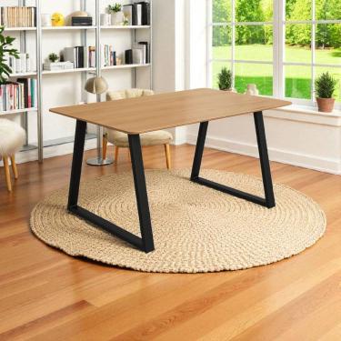 Imagem de Mesa de Jantar Tokyo 6 Lugares Retangular MDF 120X90 Preto para Sala de Estar Moderna