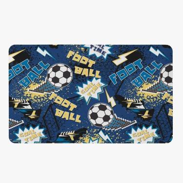 Imagem de Tapete Para Quarto Infantil Estampado Futebol Goal 60cm X 40cm - Base Antiderrapante Co...