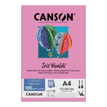 Imagem de Papel Canson A4 Iris Vivaldi 185g 25Fls - Escolha a Cor, Rosa Chiclete