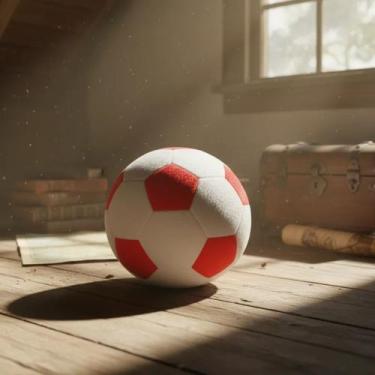 Imagem de Bola de futebol colorida de pelúcia 20 cm de altura - Elza Lemos, Bran