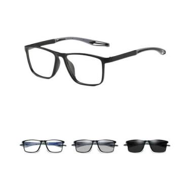 Imagem de Óculos De Sol Unissex De Luxo Fotocromáticos Anti Luz Azul TR90 Ultral