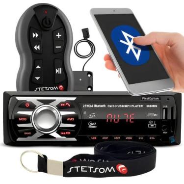 Imagem de Som Automotivo Rádio para Carro Pendrive USB Bluetooth Leitor Cartão S