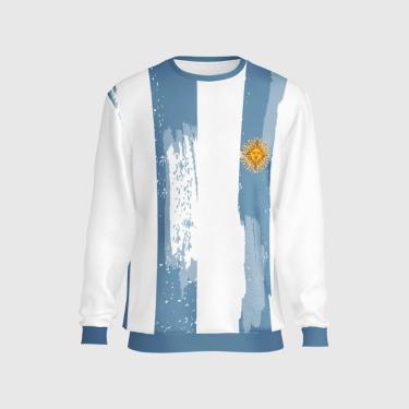 Imagem de Blusa Moletom Careca Estampado Argentina Copa Confortável-Masculino