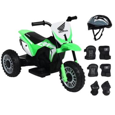 Imagem de Moto Elétrica Infantil 3 Rodas CRF 450R Honda 6V Bel com Kit Proteção 