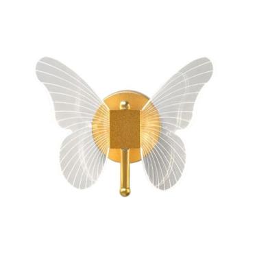 Imagem de Arandela Borboleta Dourado 26cm Led 7W 3 em 1 Bivolt 15737-PL - PARIS 