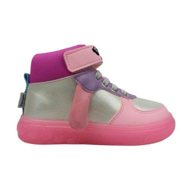 Imagem de Tênis Infantil Menina Pampili 483.002 Sneaker Luz Bff, Rosa, 23