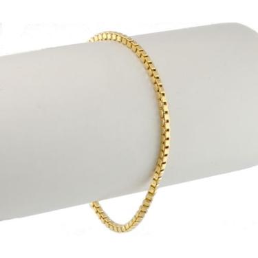 Imagem de Pulseira Feminina Veneziana 2.4 19 Cm Ouro 18k 750. Garantia Amarelo -