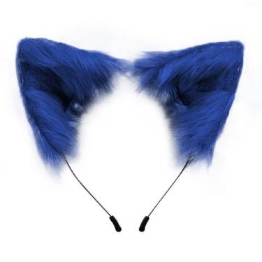 Imagem de Bandana QinRuan Cat Fox, pele sintética, orelhas, Halloween, cosplay