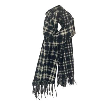 Imagem de Cachecol para frio. Lenço. Manta. - Cashemere, Preto, Bege
