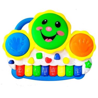 Imagem de Teclado Musical para Bebês Colorido e Educativo Músicas e Luzes - Barc
