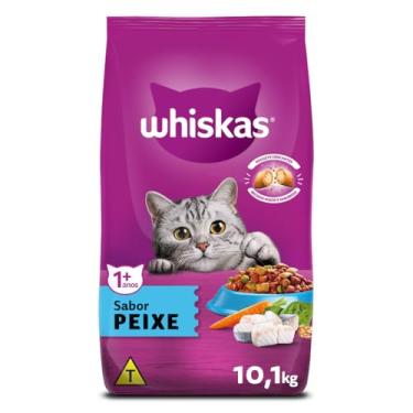Imagem de Ração Whiskas para gatos adultos castrados, Peixe, 10,1 kg