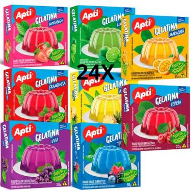 Imagem de Kit 24 Gelatinas Apti Sortidas Sabores Variados Sobremesa