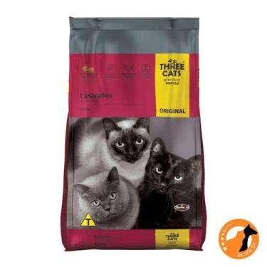 Imagem de Ração Three Cats Original Gatos Castrados Carne 10,1 Kg