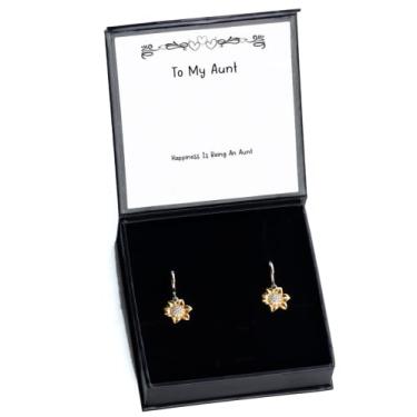 Imagem de SpreadPassion Happiness is Being an Aunt Brincos de girassol, tia, presentes brilhantes para tia