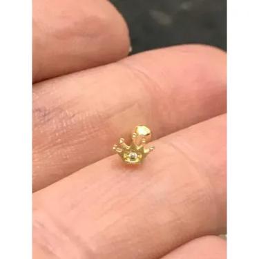 Imagem de Piercing Ouro 18k Coroa com Pedra Branca Orelha Tragus Cartilagem Helix CO26K050