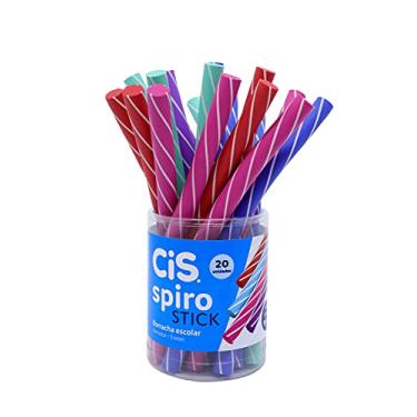 Imagem de Borracha Escolar SPIRO Stick, CIS, Multicor, Pote com 20 unidades