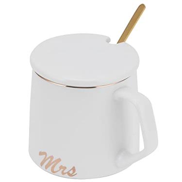 Imagem de Caneca de café de cerâmica de 320 ml, xícaras de chá de leite de porcelana com colher de tampa, presente exclusivo para mulheres de aniversário (#1)