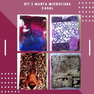 Imagem de Kit 2 Manta Microfibra Casal Sortida 1,80 x 2,00