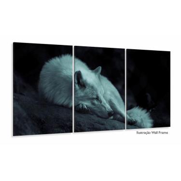 Imagem de Quadro Decorativo Lobo Deitado 120x60 3 peças