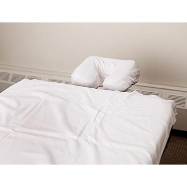 Imagem de Conjunto de 3 peças de roupa de cama Atlas White Massage & Spa de algodão e poliéster com acabamento solado e sobrelençol extragrande, qualidade premium preferida por profissionais da indústria, 190 fios Percale