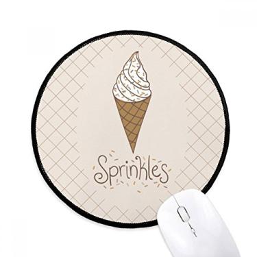 Imagem de DIYthinker Tapete de mouse de sorvete doce com agulha colorida de chocolate para mesa de escritório tapete redondo para computador