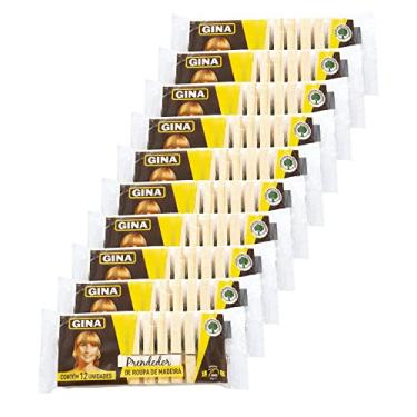 Imagem de Prendedores de madeira Gina para roupas tecidos varal lençol 120 unidades