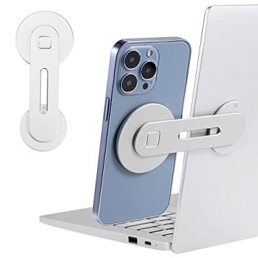 Imagem de Suporte magnético para celular laptop para iPhone Magsafe, dobrável e ajustável monitor de computador suporte lateral de telefone para iPhone 13 Pro Max/13Pro/13/13 Mini/12 Series