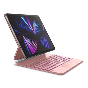 Imagem de Dracool Capa magnética com teclado para iPad Pro 12,9 polegadas (6, 5, 4, 3ª geração – 2022, 2021, 2020, 2018) com teclado Trackpad Magic Type com retroiluminação em 7 cores, ouro rosa