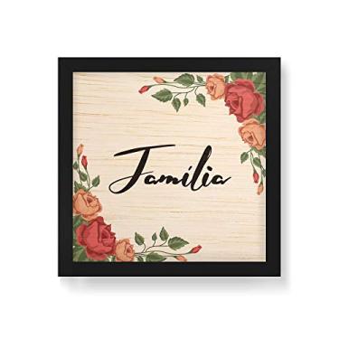 Imagem de Arte Maníacos Quadro Decorativo em Madeira Família Flores - 30x30cm (Moldura caixa em laca preta)
