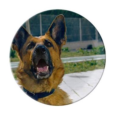 Imagem de Prato decorativo para fotografia de cães e animais de estimação de porcelana para salver louças de jantar