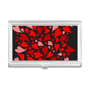 Imagem de Carteira de bolso para cartões de visita Dia dos Namorados em preto, vermelho e rosa