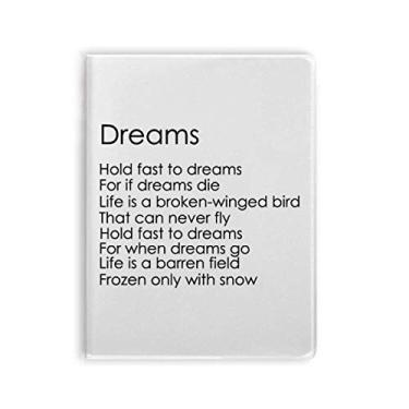 Imagem de Caderno com citação de poesia "Hold Fast To Dreams" Diário capa macia