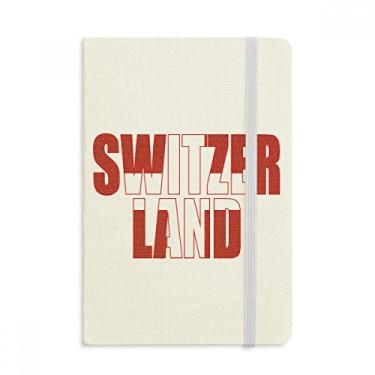 Imagem de Caderno com nome da bandeira da Suíça em tecido com capa dura e diário clássico