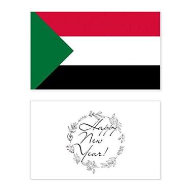 Imagem de Bandeira nacional do Sudão, país da África, ano novo, festival, cartão de felicitações, mensagem de abençoamento presente