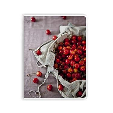 Imagem de Caderno de fotos de cereja com frutas vermelhas temperadas capa de goma Diário capa macia