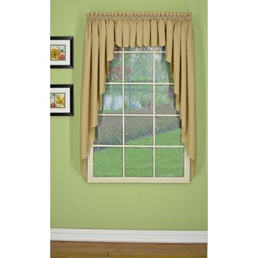 Imagem de Today's Curtain Orleans 160 cm Par de cortinas de borda recortada de tambur, linho, 203 cm L X C