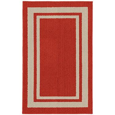 Imagem de Garland Rug Borderline Tapete para área interna/externa, retangular, vermelho borgonha/bronze 60,96 cm x 101,64 cm