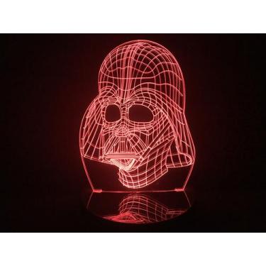 Imagem de Luminária Led 3D Darth Vader Star Wars Acrílico Abajur - Geeknario