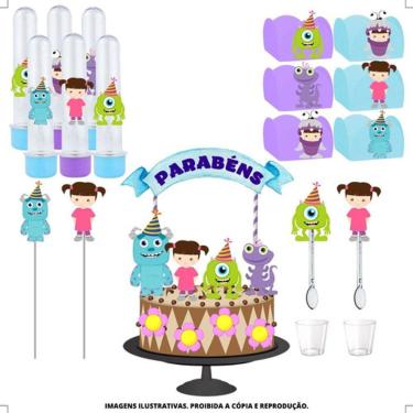 Imagem de Kit Festa #kf Monstros S.a. Cute Forminha Tubete Topper