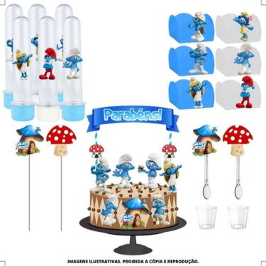 Imagem de Kit Festa #kf Os Smurfs Forminha Tubete Topper