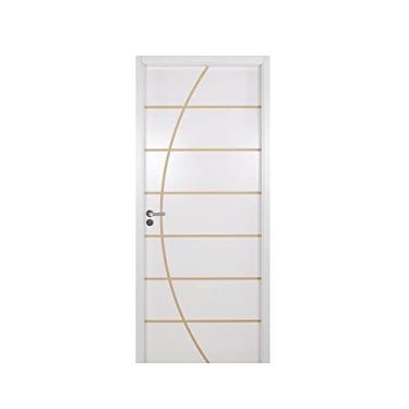 Imagem de Kit Porta Melamínica Lisa Semi-oca Batente Mdf-ultra Alizar Regulável 2 Lados 215x64cm 120mm Mgm